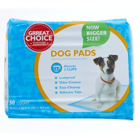 Great Choice® Regular Dog and Puppy Pee Pads, Potty Training, Unscented, 50 Count