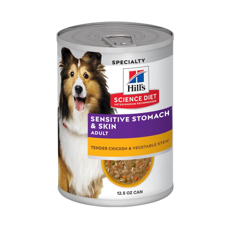 Hill's Science Diet Sensitive Stomach & Skin Adult Dog Wet Food - Chicken & Vegetable Stew, 12.5 oz