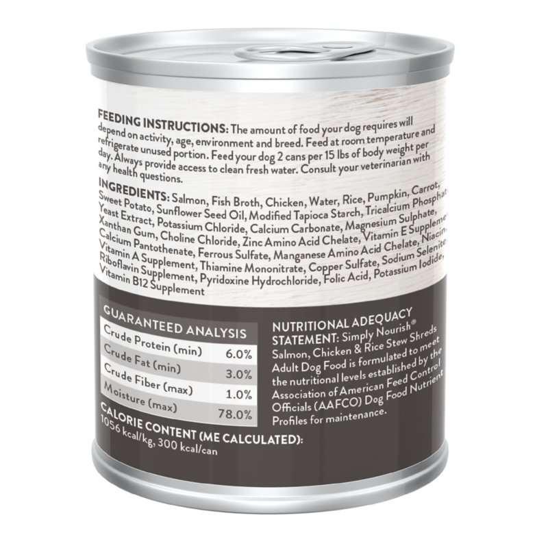 Simply Nourish Adult Wet Dog Food - Salmon, Chicken & Rice Stew, 10 oz - Image 8