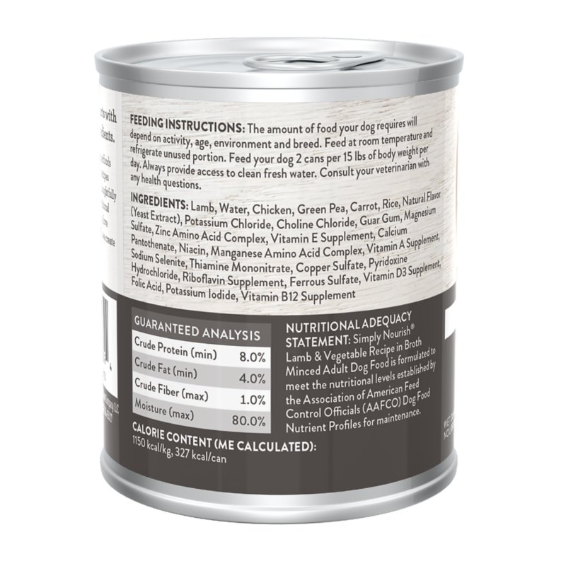 Simply Nourish Adult Wet Dog Food - Lamb & Vegetable in Broth, 10 oz - Image 8