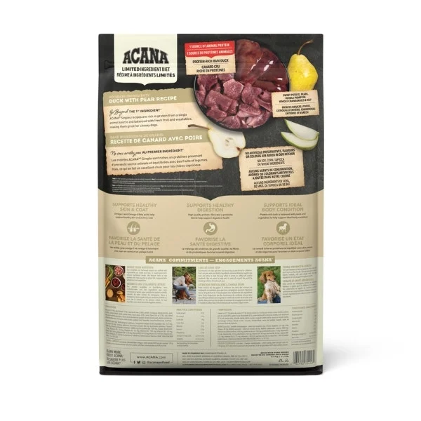 Acana Singles Limited Ingredient Diet Dry Dog Food - Duck with Pear Recipe - Image 2